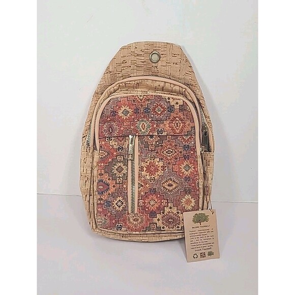 Natural Cork Crossbody Sling Bag By Incork Yourself - Picture 1 of 8